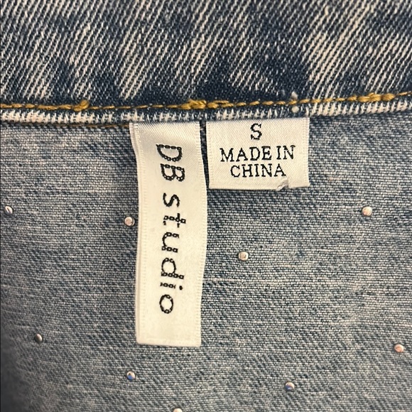 Pearl Studded Denim Jacket with 'Wifey' Embroidery - Picture 5 of 5